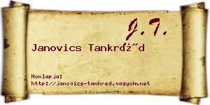 Janovics Tankréd névjegykártya